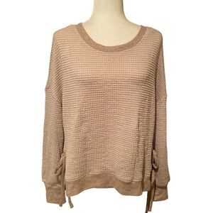 Morgan Claire Boutique Mauve Top Size Small NWT Long Sleeve Shirt Tie Sides